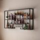 实木铁艺展示架墙挂架客置物架中式 靠家用红酒架创意酒柜装 饰餐厅