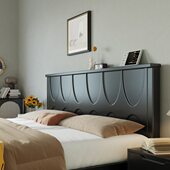 现代简约黑色1.5米主卧复古轻奢床双人床实木床北欧1.8米哑光