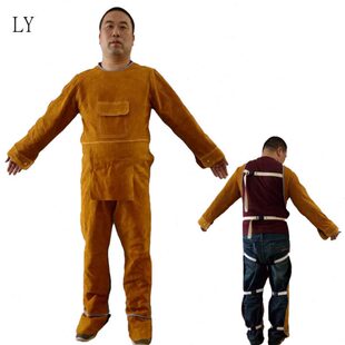隔热围裙电焊皮裤 电焊工作服电焊牛皮皮衣焊工焊接专业安全衣防护