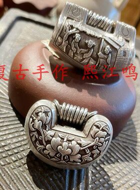 作熙江鸣月手佛佛吊坠本项坠命本朱砂朱砂吊坠子腰复古银饰吊坠命