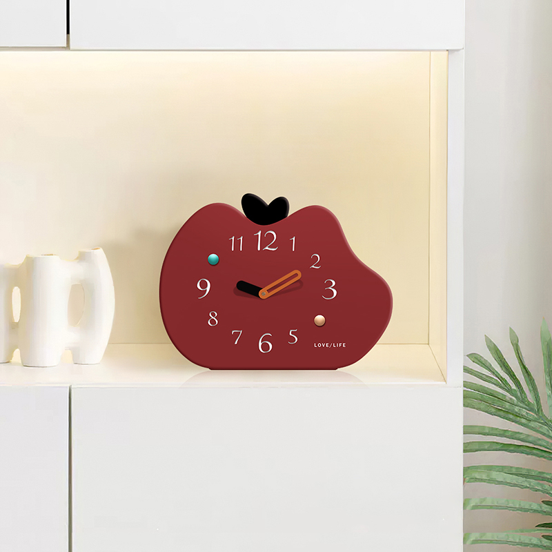 多巴胺客厅桌面时钟摆件装v饰品创意玄关柜摆台式钟表座钟静音时