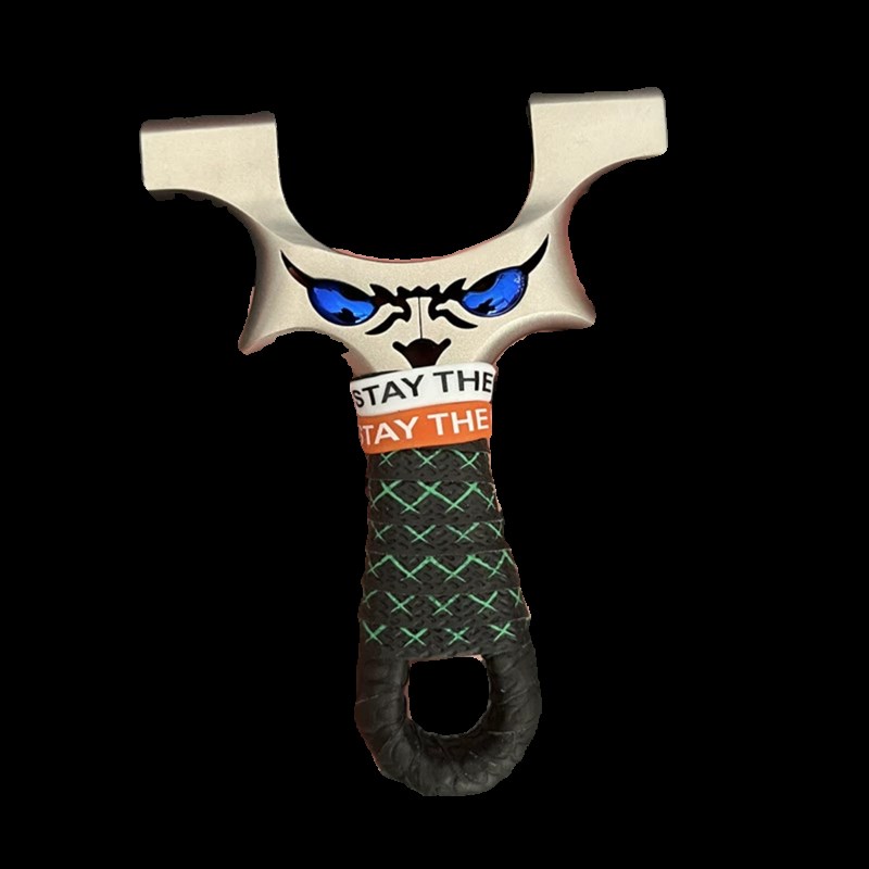 新款不锈钢龙齿暗扣小怪兽扁v皮筋弹D弓户外精准竞技解压怀旧传统