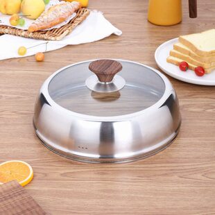 盖蒸锅炒菜锅加厚30CM不锈钢332锅盖CM加高家用透明4CM铁锅盖子