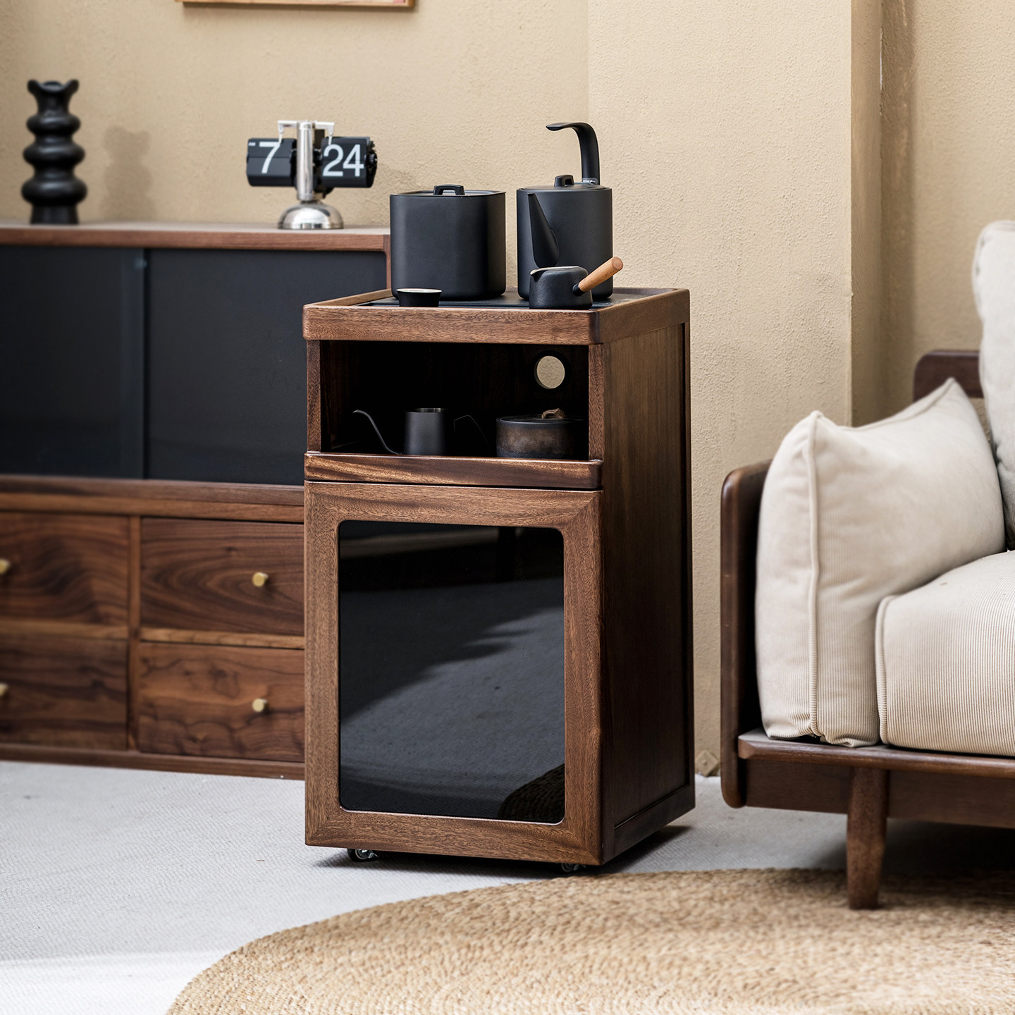 移动茶台家用小茶柜沙发边几阳台茶台实木小茶桌烧水壶一体茶吧机,住宅家具,茶几,淘宝优惠券,粉丝福利购,淘宝优惠卷