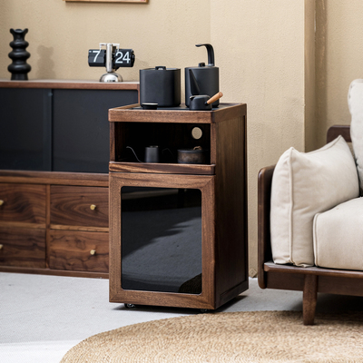 移动茶台家用小茶柜沙发边几阳台茶台实木小茶桌烧水壶一体茶吧机