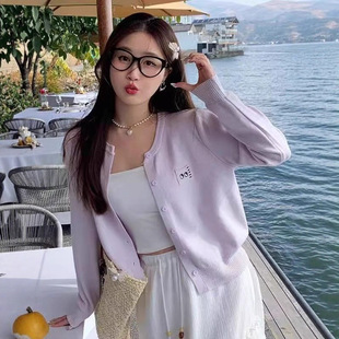 甜美简约开衫针织外套女2025年秋感款毛衣外搭开秋韩系穿搭上衣