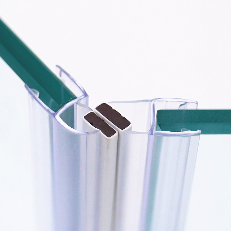 钻石型淋浴房135度内开门吸磁条 8-10mJm玻璃用磁吸条 磁铁密封条