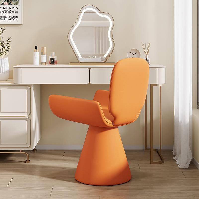 轻奢化妆凳卧f室梳妆凳可旋转家用女生梳妆台椅子猫爪皮靠背椅实