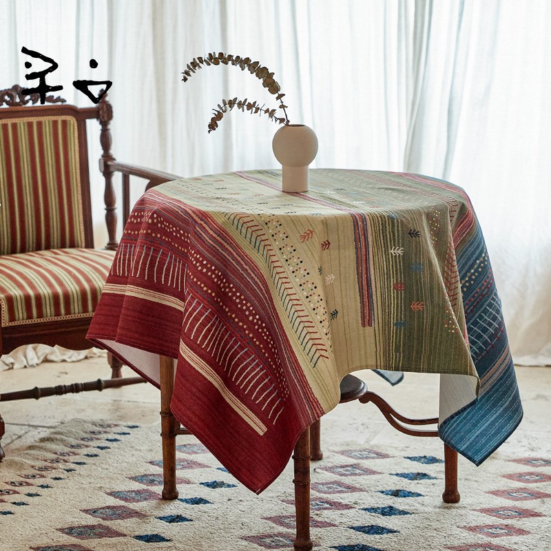 寻由民族风复古波斯餐厅桌罩餐桌布E家用桌面垫防水防油轻奢高级