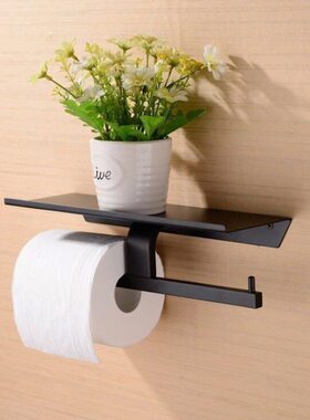 架黑色卫生间德国纸巾架双4架30不锈钢纸手机置物架出口 厕所卷纸