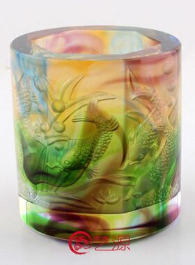 琉璃摆件愉悦同学聚会老师桌九教师节礼物礼品鱼商务办公笔筒饰品