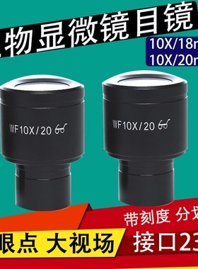 金相生物显微镜高眼点广角目镜带刻度尺目镜WF1I0X18/20mm接口23.