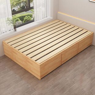 带收纳床储物排骨架榻榻米床地台床床架床头床抽屉现代简约箱子无