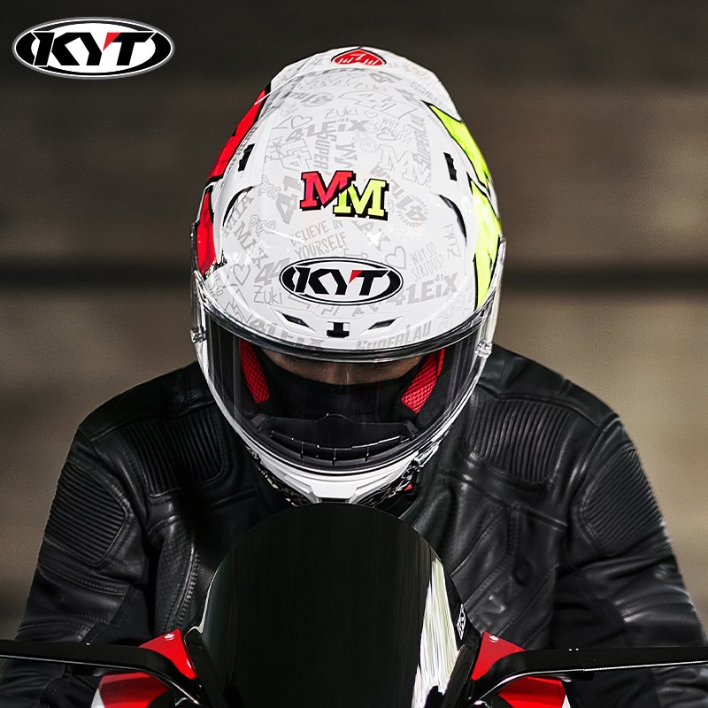 意大利KYT摩托车头盔全盔男夏四季机车赛道安全帽女骑行大尾翼ST