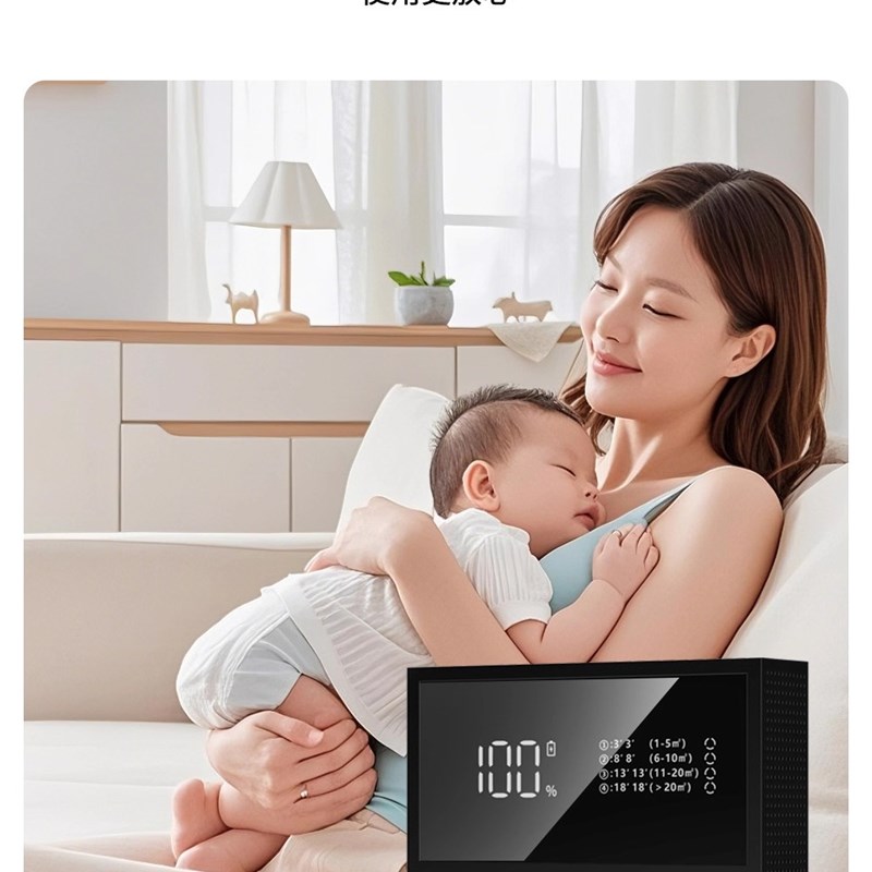 2025空气净化器除甲醛家用桌面车载负离子除二手烟味宠物除臭母婴