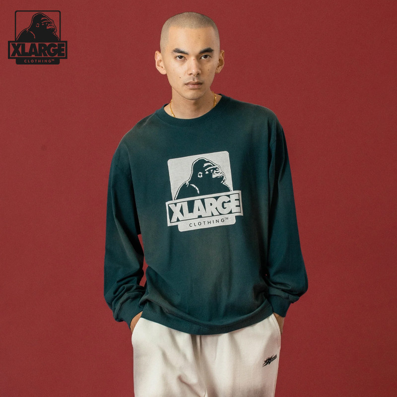 XLARGE拔染印花经典长袖T恤图片