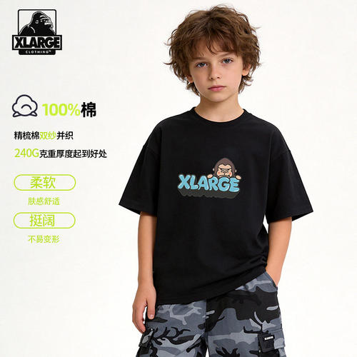 XLARGE卡通印花短袖圆领上衣
