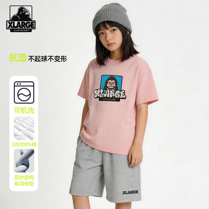 XLARGE儿童纯棉亲肤圆领短袖T恤图片