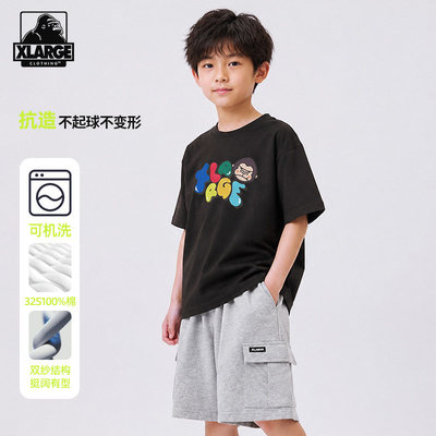XLARGE短袖T恤中大童纯棉上衣