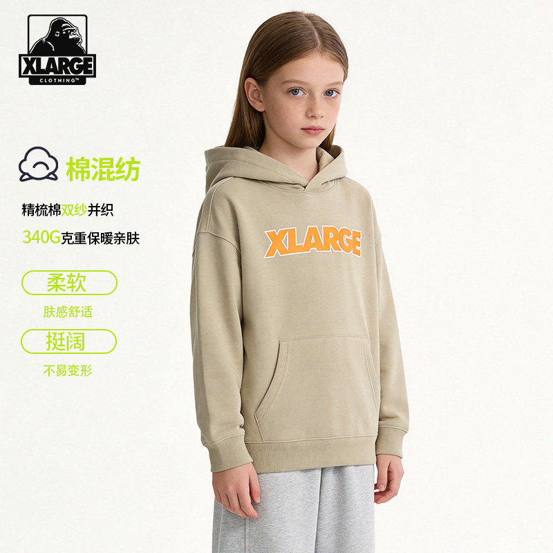 XLARGE连帽儿童休闲保暖长袖上衣图片
