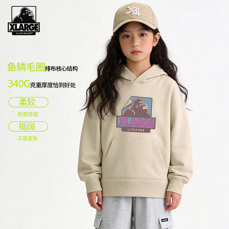 XLARGE童装防风连帽宽松卫衣图片