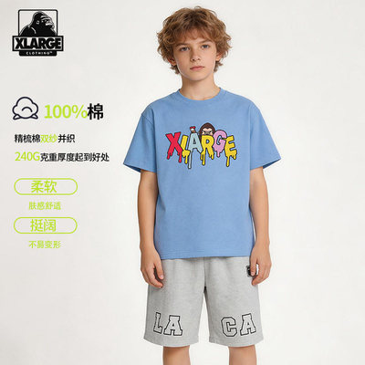 XLARGE儿童纯棉卡通圆领短袖T恤