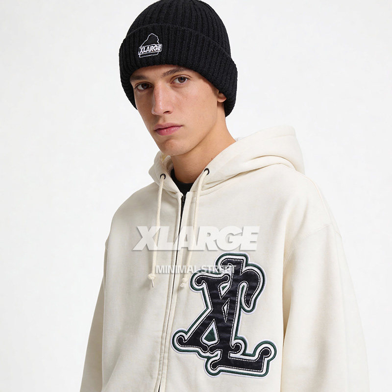 XLARGE帽子2025年新款冬季保暖罗纹针织帽男女同款冬天护耳冷帽
