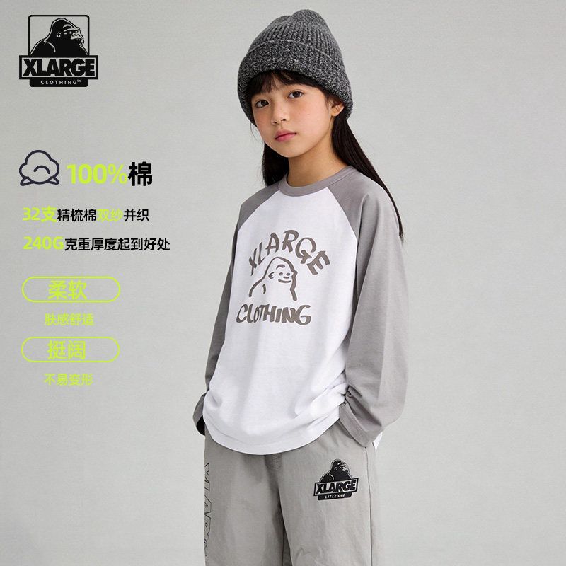 XLARGE男女童纯棉长袖T恤图片