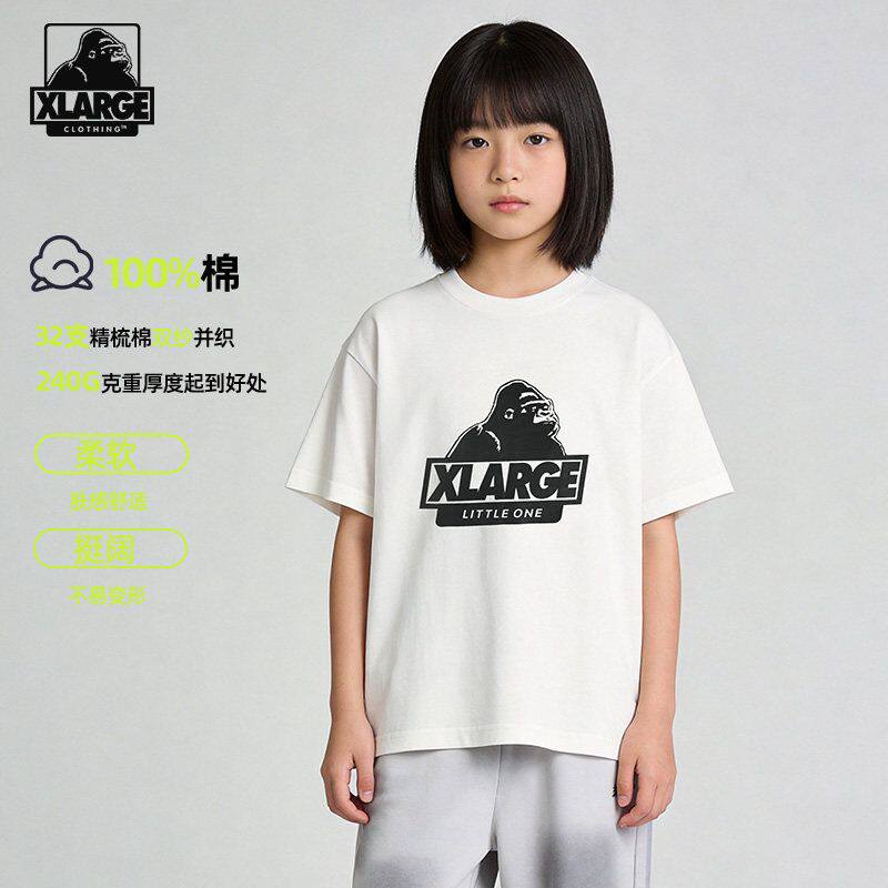 XLARGE中大童圆领纯棉短袖T恤图片
