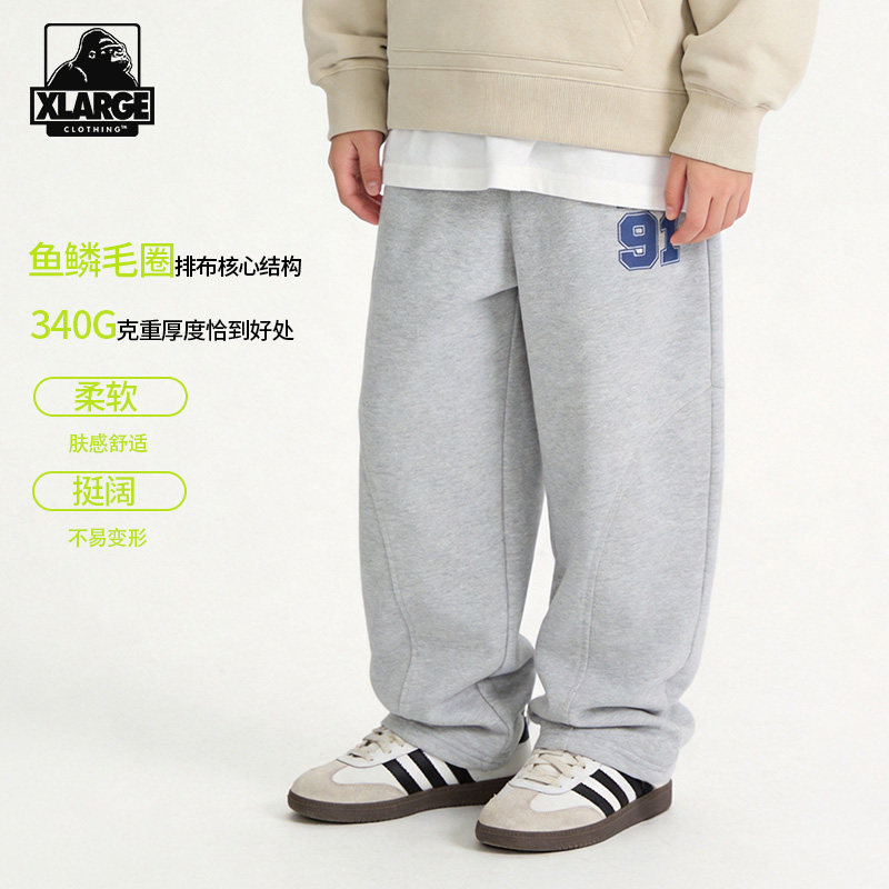 XLARGE中大童弯刀裤运动裤子图片