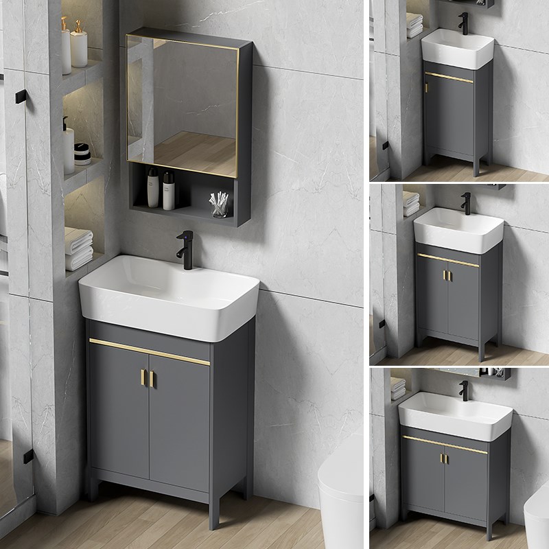 落地式浴室柜卫生间小户型洗手盆一D体组合超窄洗脸台上盆洗漱台