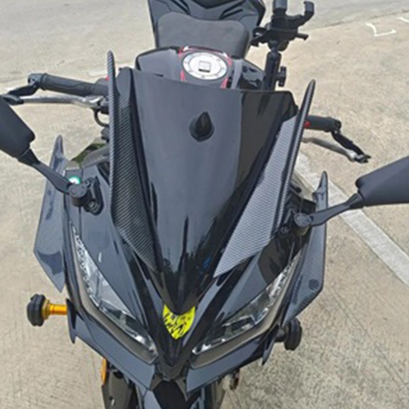 摩托车通用侧翼雅马哈R3改装扰流定风翼V6碳纤风刀小忍者侧翼风刀