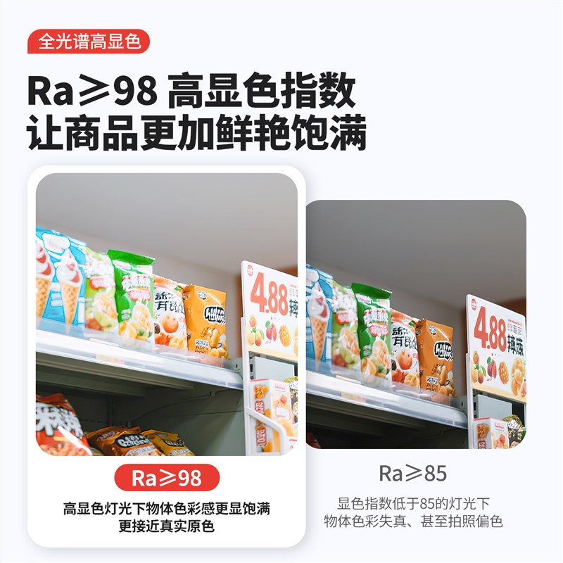 新升级款超市专用货架灯加长偏光射灯生鲜灯新国标防眩轨道射灯