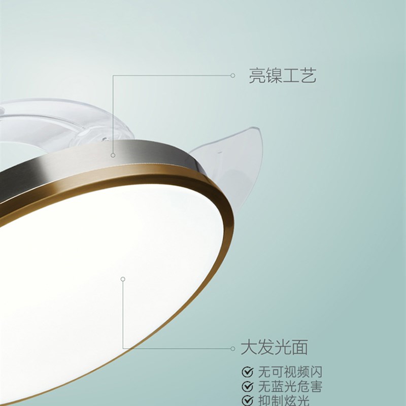 飞利浦吊顶Led风扇灯简单现代创意客厅卧室餐厅隐形无声风扇吊灯