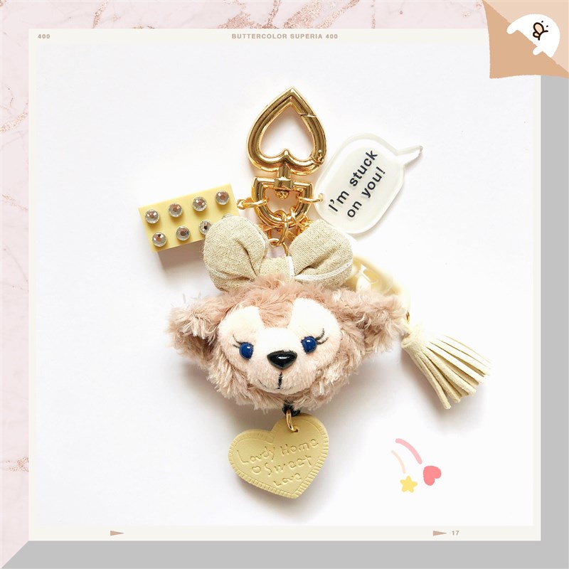 少女心卡通达菲熊钥匙扣雪莉玫汽车钥匙挂件车包挂饰生日礼物女友
