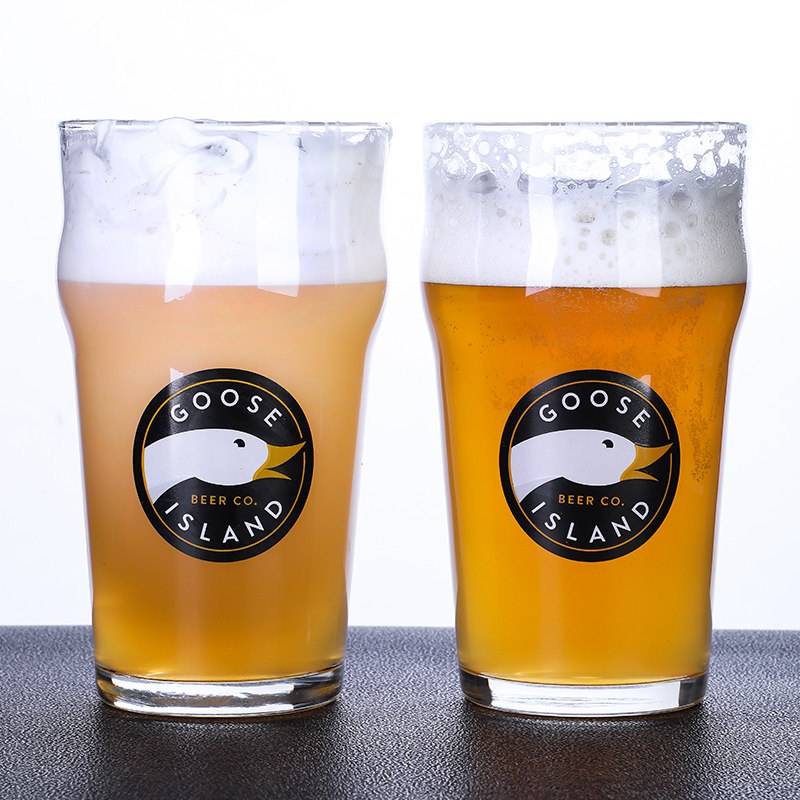 简序美国GOOSEISLAND鹅岛专用啤酒杯皮尔森英式精酿IPA品脱杯定制