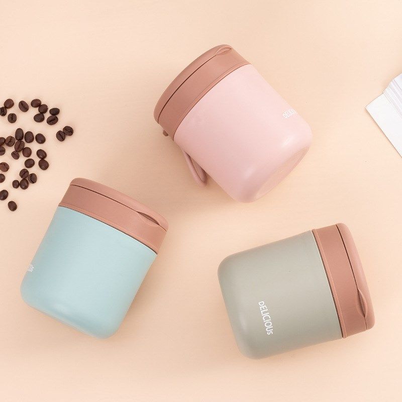 304不锈钢汤杯保温学生密封早餐带粥杯带勺汤罐双层塑料饭盒微波,餐饮具,保鲜盒,淘宝优惠券,粉丝福利购,淘宝优惠卷