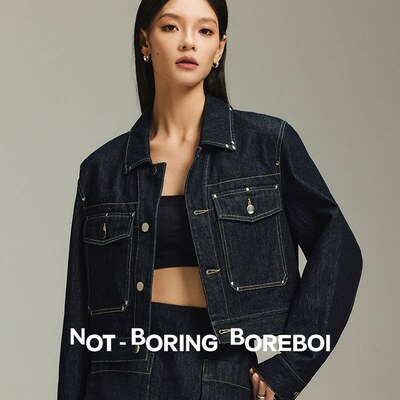 NB B丨限量意大利进口春新款铆钉修身短款版型牛仔外套长绒棉夹克