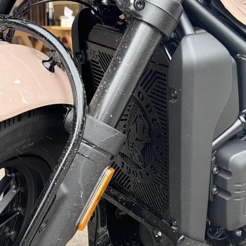 适用春风摩托450CLC250改装件不锈钢水箱保护网散热器大灯罩配件