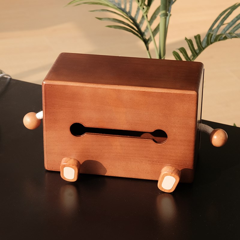 果设实木桌面纸巾盒可爱木制客厅抽纸盒餐桌纸创S意家用抽纸收纳