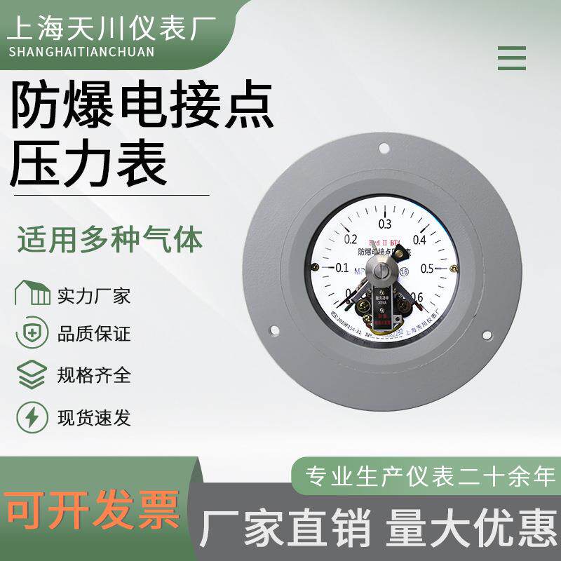 YTX-100B-ZT防爆电接点轴向带边压力表厂家生产天川仪表BT4CT6