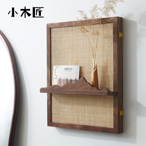 定制黑胡桃藤编电表箱遮丑神器电闸箱遮挡装饰配电箱遮挡置物架