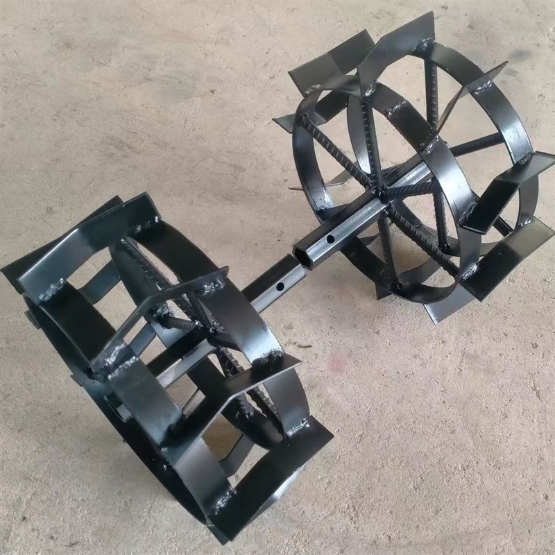 农机微耕机旋耕机爬行防滑铁轮四驱开沟机起垄行走加厚爬行轮