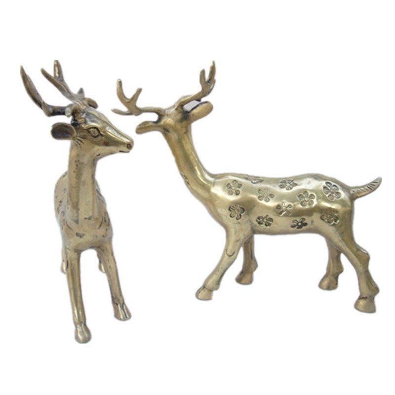 工艺纯铜商务办公公园装饰金属工艺品梅花鹿摆件