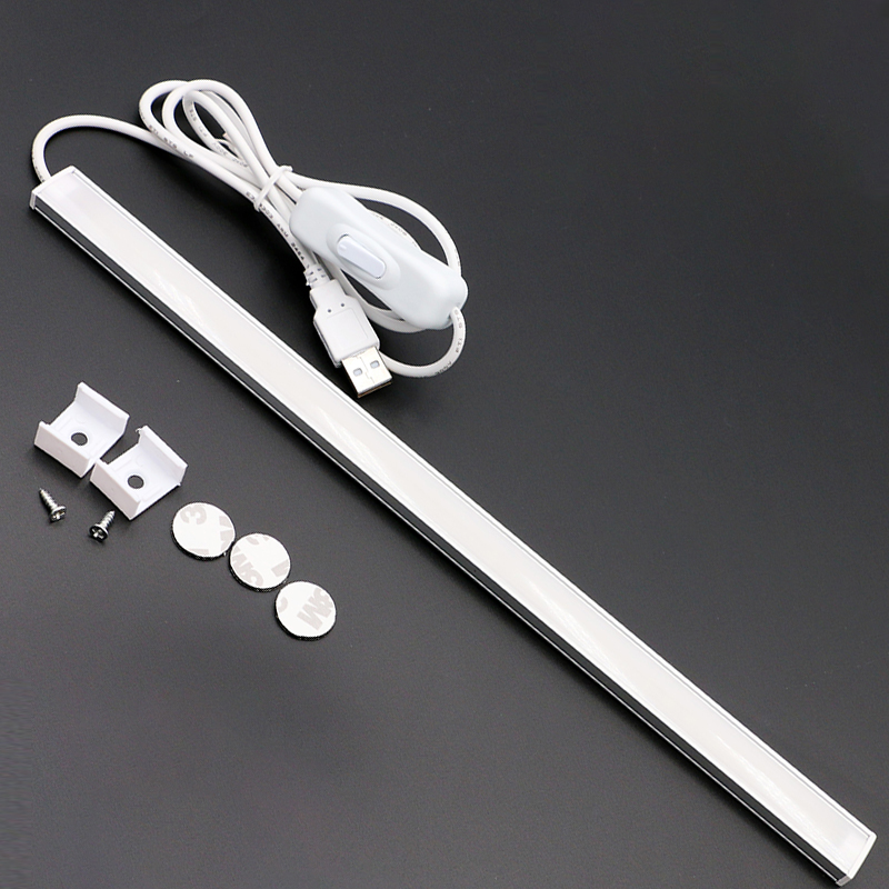led5V超薄硬灯条USB灯带开关充电宝线条灯移动电源宿舍床头护眼灯
