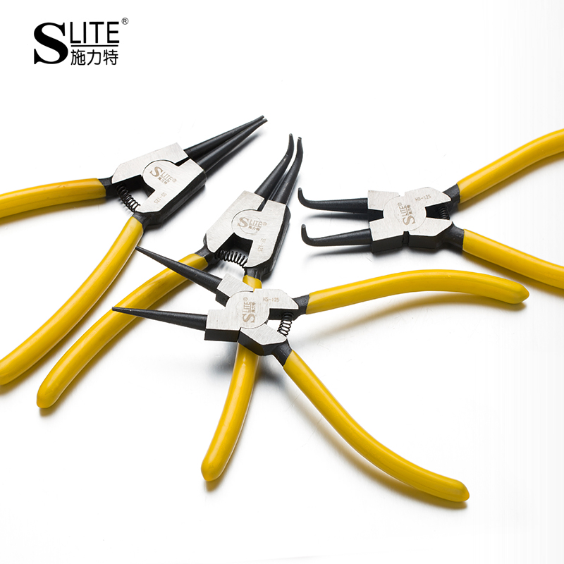 施力特7寸挡圈i钳卡环钳卡黄钳5寸内外撑轴穴卡簧4寸直外弯内弯卡