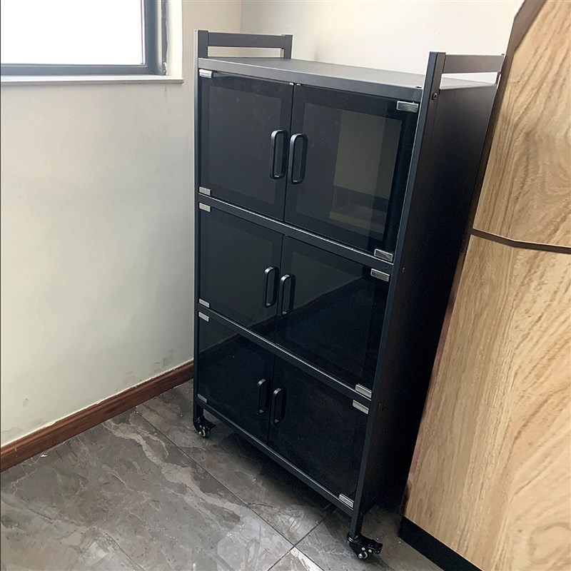 厨房置物架d家用多功能货架微波炉电饭煲收纳架子落地多层储物橱