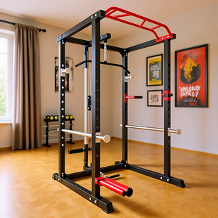 框式 深蹲架龙门架含炮筒杠铃架多功能家用健身器材卧推架训练器材