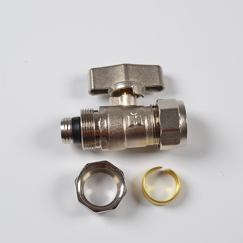 太阳能铝塑管球阀 开关 2025 1620 1216卡套式暖气片阀门4分6分铜