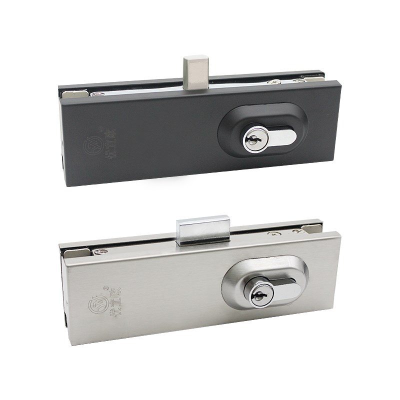 玻璃门无框门地锁商铺大门办公室地弹簧门锁夹门夹钢化门地插销锁